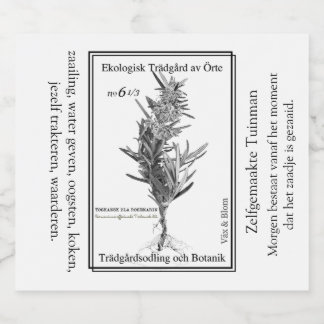 Gardener's herbal life label alkoholflaschenetikett