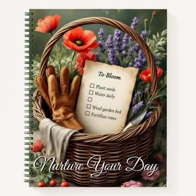 Gardener's To-Do Basket | Charming Floral Notizbuch (Vorderseite)