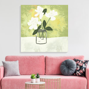 Gardenia Blume Bloom Custom Background Leinwanddruck
