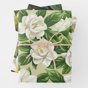 Gardenia Blume Wrapping Paper Geschenkpapier Set