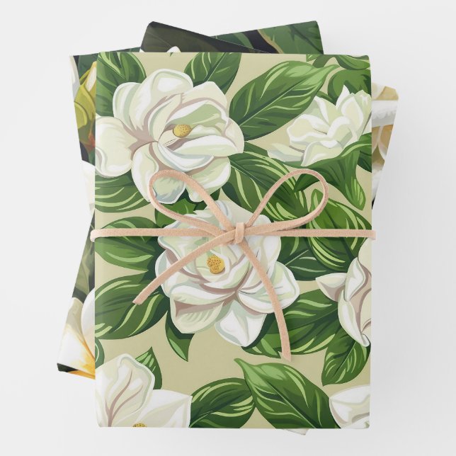 Gardenia Blume Wrapping Paper Geschenkpapier Set (Beispiel)