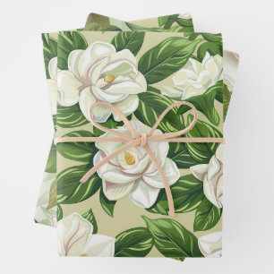 Gardenia Blume Wrapping Paper Geschenkpapier Set