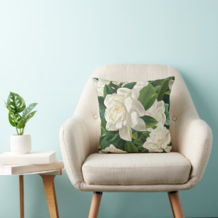 Gardenia Blumen Wurfkissen – Florales Dekor Kissen
