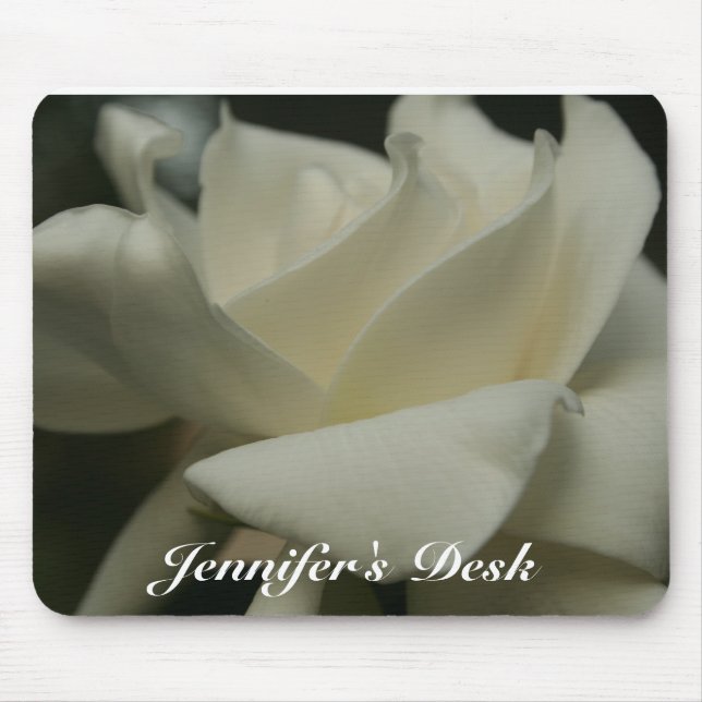 Gardenia, Jennifers Schreibtisch Mousepad (Vorne)