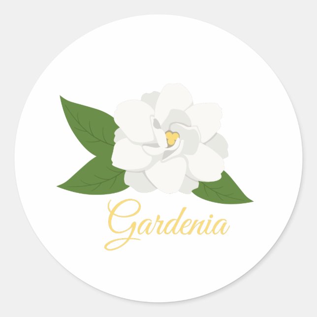 Gardenia Runder Aufkleber (Vorderseite)