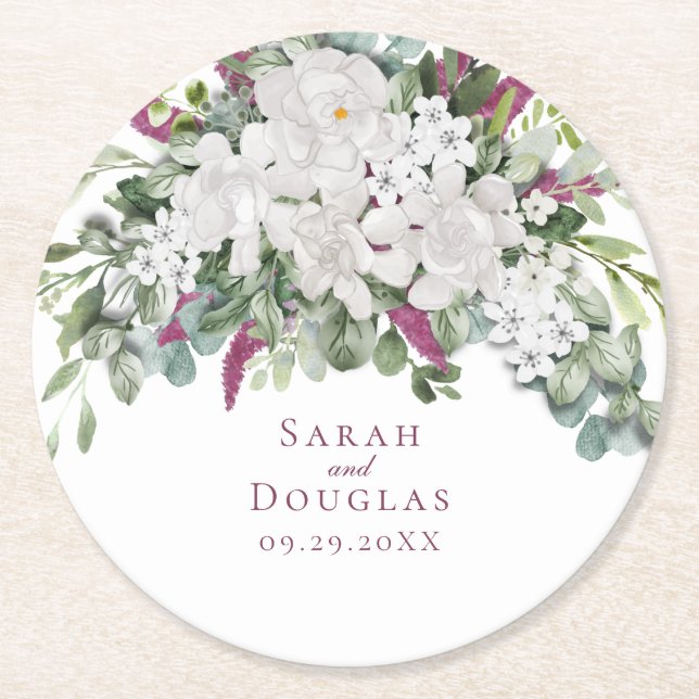 Gardenia / Snapdragon Lila Paper Untersetzer (Vorderseite)