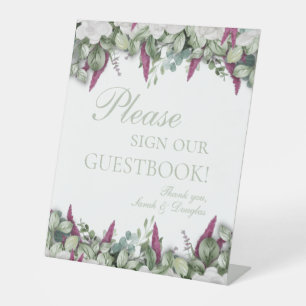 Gardenia / Snapdragon Sage Gästebuchunterschrift Sockelschild