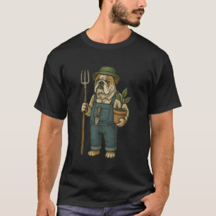 Gardening 4\Englische Bulldogge Hund als Gärtner v T-Shirt