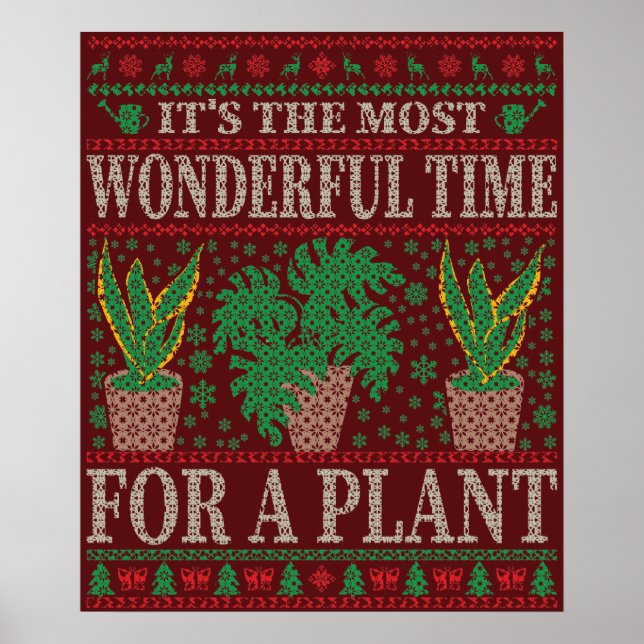 GARDENING FUNNY CHRISTMAS QUOTEN UGLY SWEATER POSTER (Vorne)