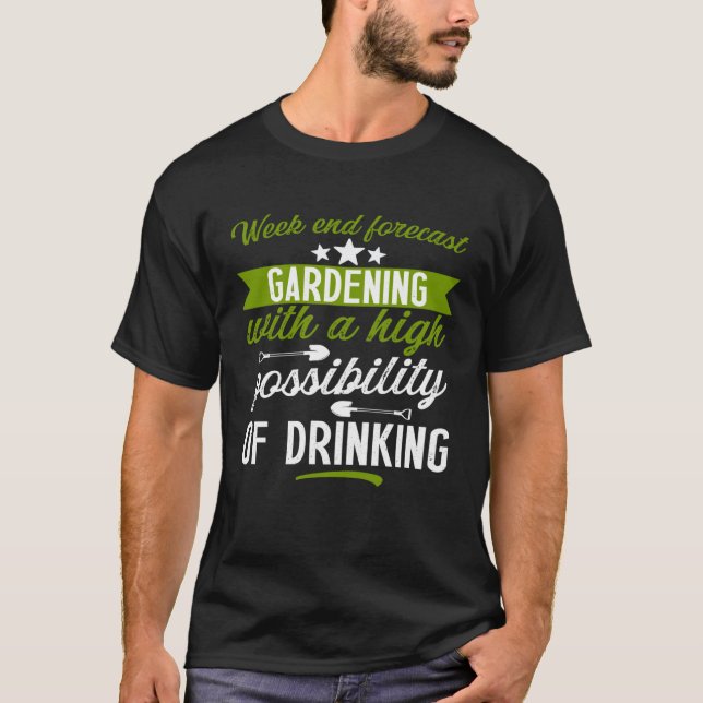 Gardening   gardener outfit drinking men  1 T-Shirt (Vorderseite)