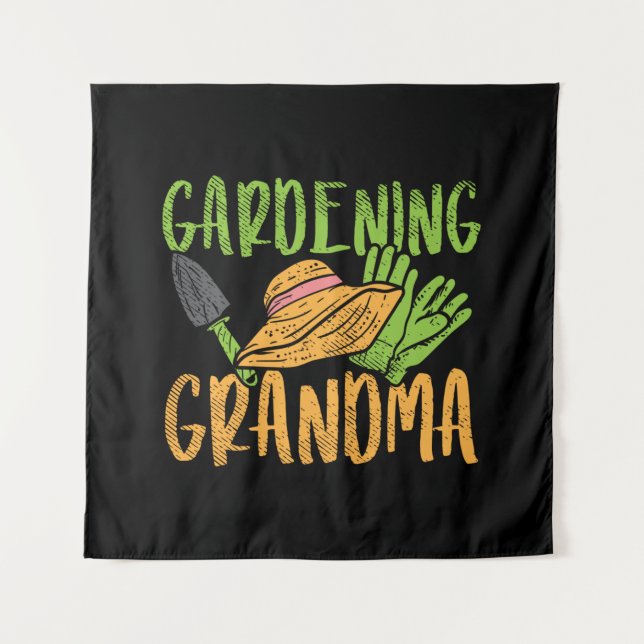 Gardening Grandma Wandteppich (Vorderseite)