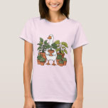 Gardening Mom Plant Lover Home Garden Planting Art T-Shirt<br><div class="desc">Charming gardening design featuring a graceful swan surrounded by plants, celebrating the joy of home gardening and plant care. This nature-inspired artwork reflects the peaceful beauty of tending a garden, planting flowers, and enjoying greenery at home. Perfect for gardening moms, plant lovers, home gardeners, and nature enthusiasts who enjoy growing...</div>