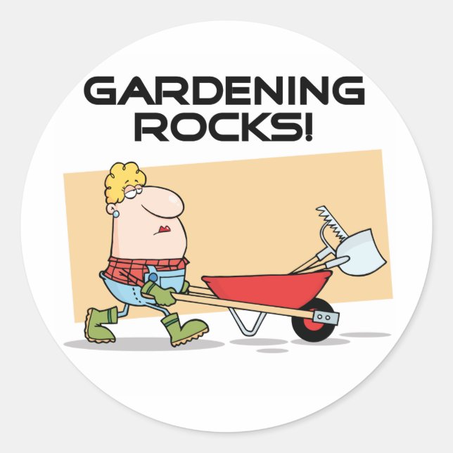 Gardening Rocks T-Shirts and Ohrs Runder Aufkleber (Vorderseite)