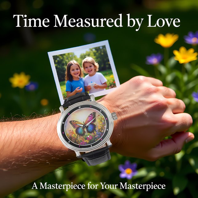 Garden's Embrace" - Vibrant Butterfly Armbanduhr (Von Creator hochgeladen)