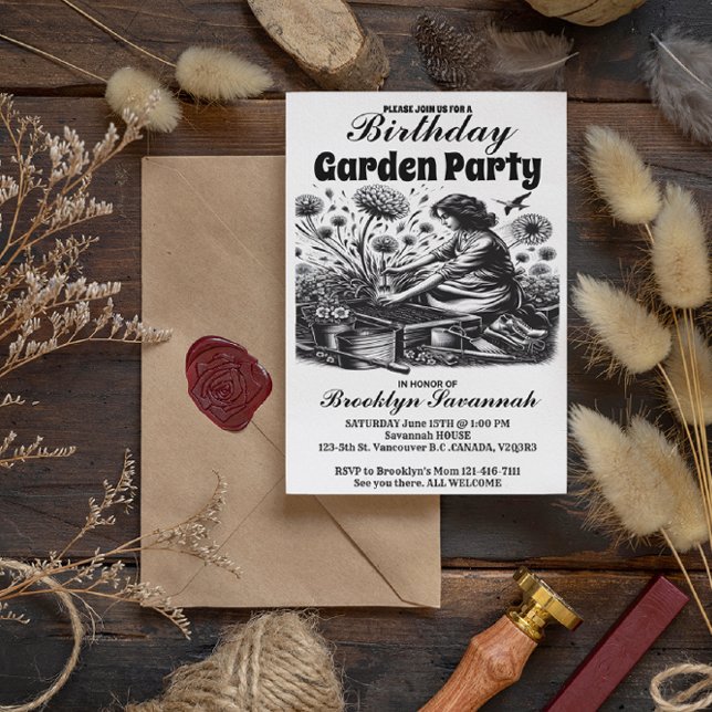 Gardens Gentle Hand Garden Party Einladung Postkarte (Von Creator hochgeladen)
