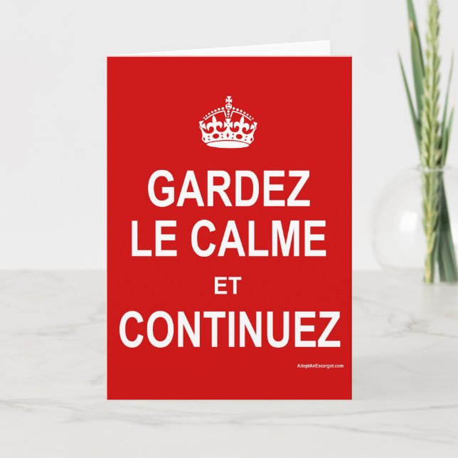 GARDEZ LE CALME ET CONTINUEZ KARTE (Vorderseite)