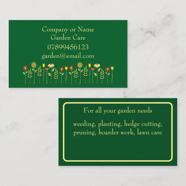 Gardner Business Card Visitenkarte (Vorne/Hinten)