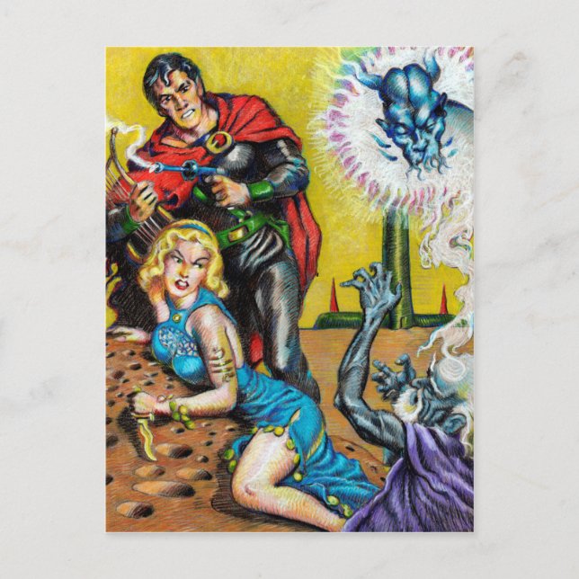 Gardner F Fox Planet Stories März 1953 Erholung Postkarte (Vorderseite)