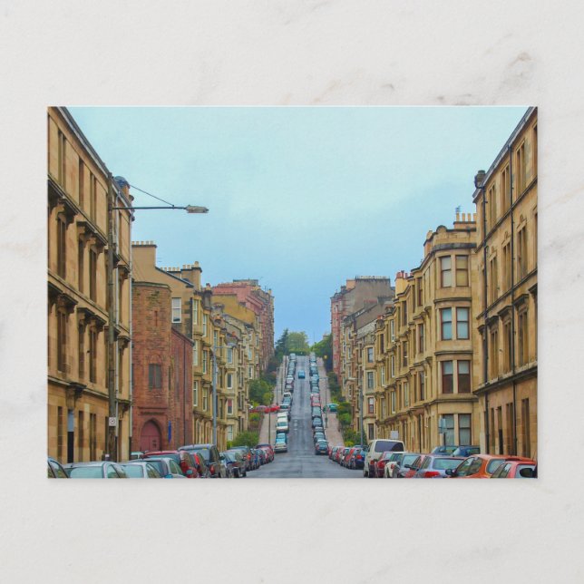 Gardner Street steil in Glasgow Postkarte (Vorderseite)