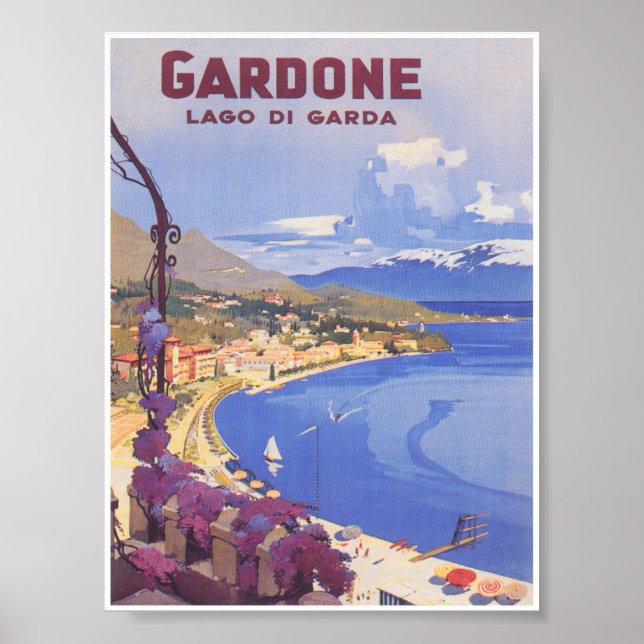 Gardone Italy Vintage Travel Poster (Vorne)