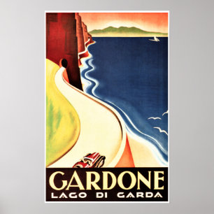 GARDONE RIVIERA Lago di Garda Vintag Italien Reise Poster