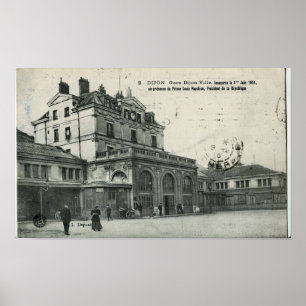 Gare de Dijon-Ville 1851 Vintage Fotografie Poster