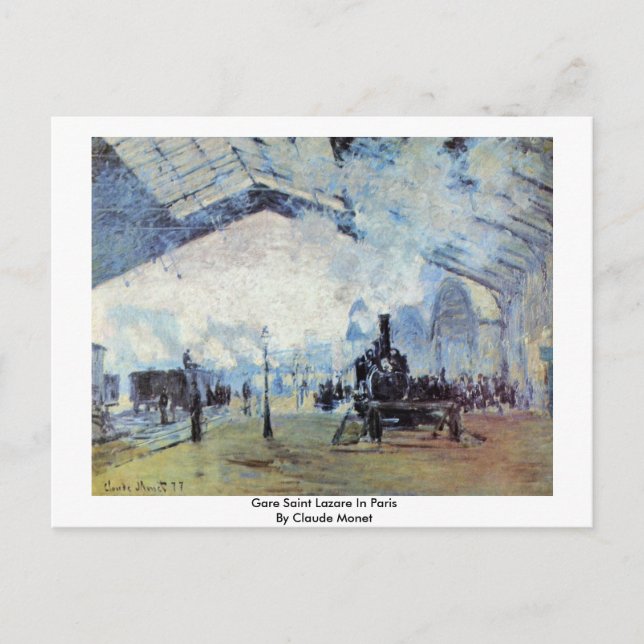 Gare Saint Lazare in Paris Von Claude Monet Postkarte (Vorderseite)