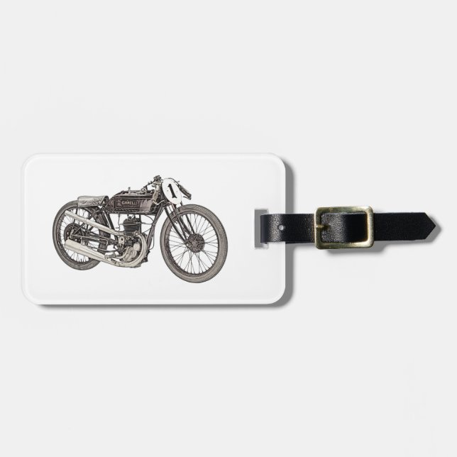 Garelli 1926, das Motorrad läuft Gepäckanhänger (Vorderseite horizontal)