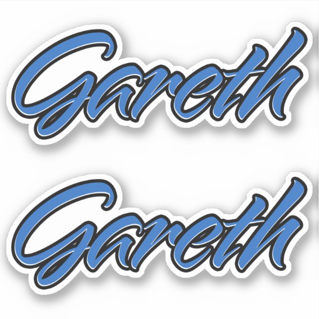 Gareth Name blue Aufkleber Sticker Stickerset (Vorderseite)