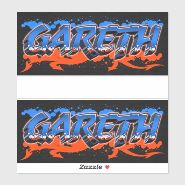Gareth Vorname Name Graffiti Aufkleber Sticker (Blatt)