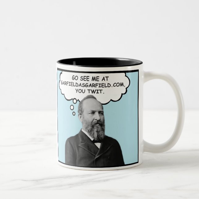 Garfield als Garfield-Streifen-Tasse Zweifarbige Tasse (Rechts)