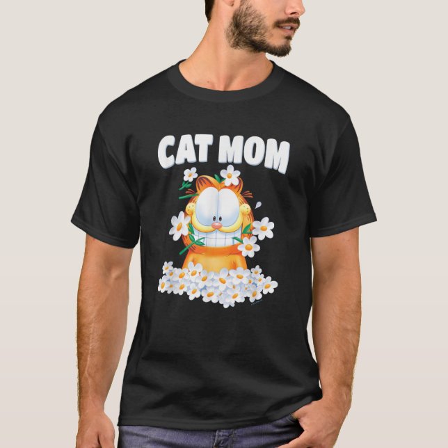 Garfield Cat Mama Blume T-Shirt (Vorderseite)