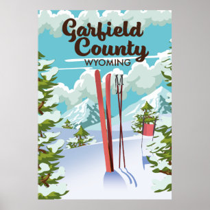 Garfield County Wyoming Ski-Plakat Poster