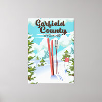 Garfield Landkreis Wyoming Ski Poster