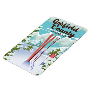 Garfield Landkreis Wyoming Ski Poster Magnet