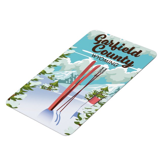 Garfield Landkreis Wyoming Ski Poster Magnet (Linke Seite)