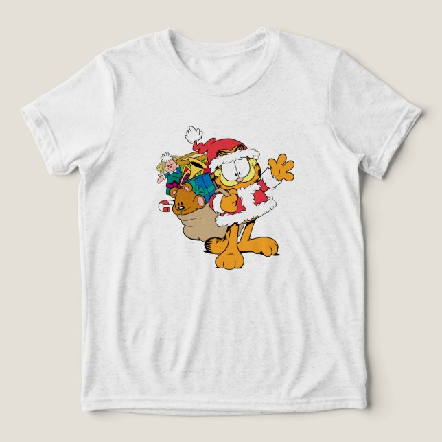 garfield santa cosplay Tri-Blend shirt (Design Vorderseite)