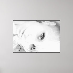 Gargantuan Gidget 60" x 40" Schwarz-Weiß-Leinwand Leinwanddruck