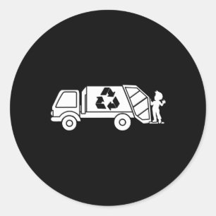 Garge Truck Abfall Gerecycelt Müllsammler Erde Da Runder Aufkleber