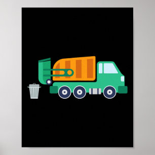 Garge Truck Recycle Müllsammler Erde Da Poster