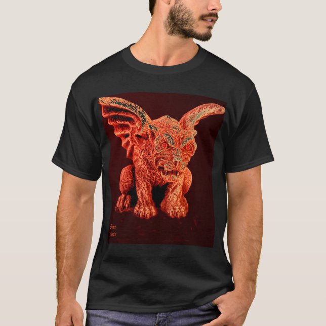 gargoyle1_black/bgrnd T-Shirt (Vorderseite)