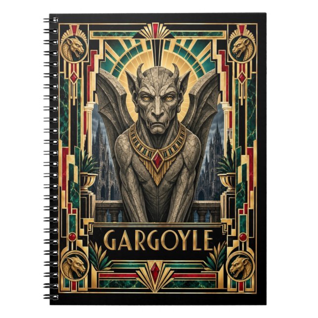 Gargoyle, Art Deco Mythisch Notizblock (Vorderseite)