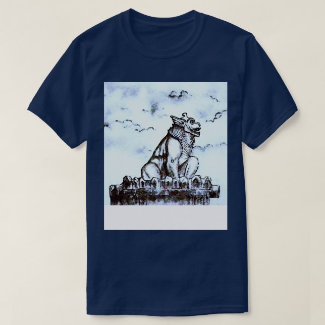Gargoyle auf dem alten Turm T-Shirt (Design vorne)