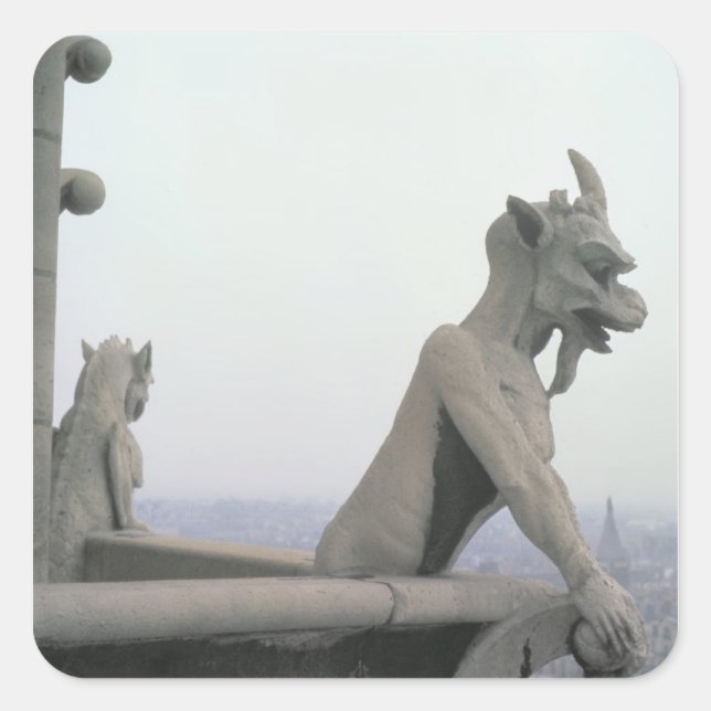 Gargoyle aus der Balustrade der Grande Quadratischer Aufkleber (Vorderseite)