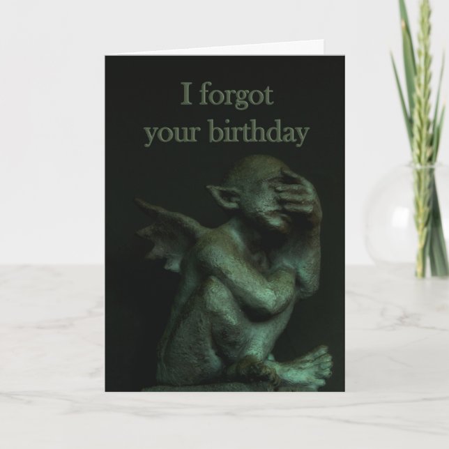 Gargoyle~belated Geburtstag Karte (Vorderseite)