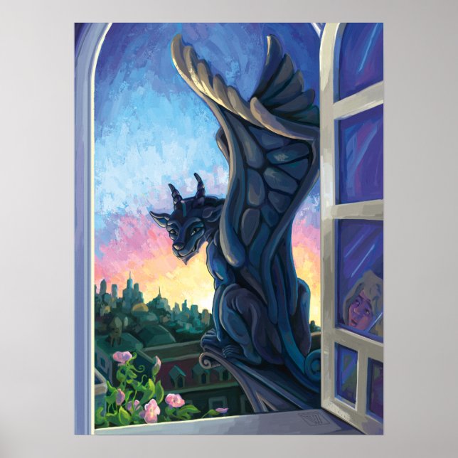 Gargoyle Guardian Fantasy Art Poster (Vorne)