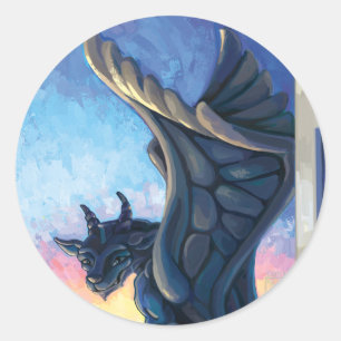 Gargoyle Guardian Runder Aufkleber