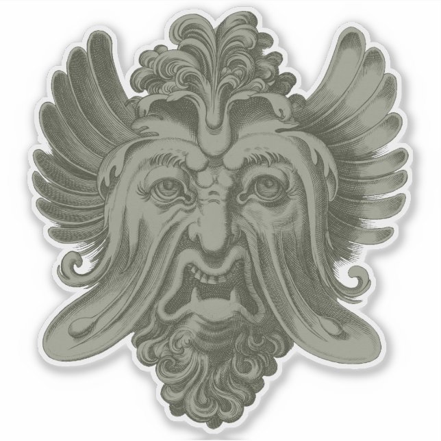 Gargoyle-Maske 5 Aufkleber (Vorderseite)