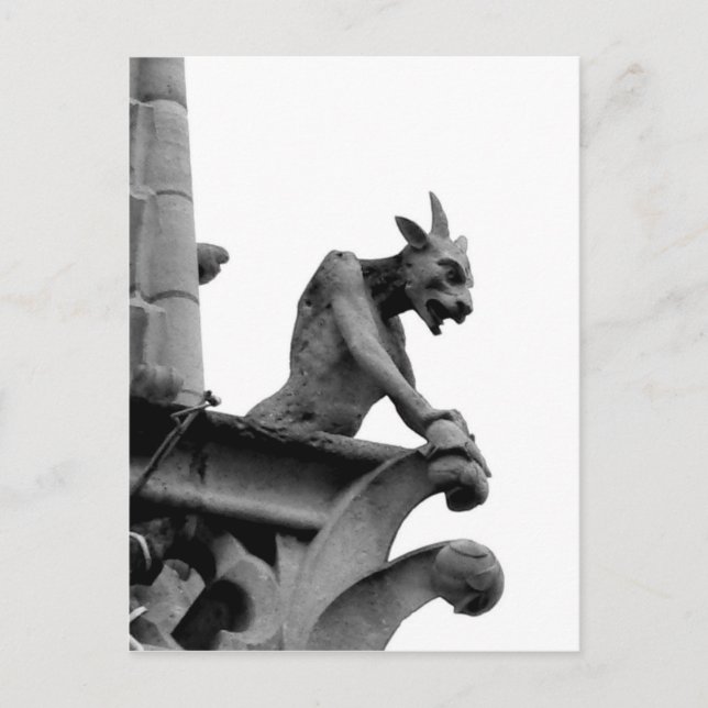 Gargoyle mit Blick auf Paris Postkarte (Vorderseite)