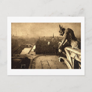 Gargoyle Notre Dame, Paris Frankreich 1912 Vintage Postkarte